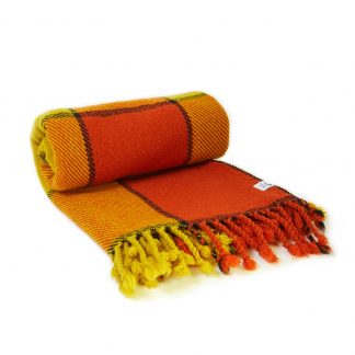 Vlněná deka žluto-oranžová 150 x 200 cm