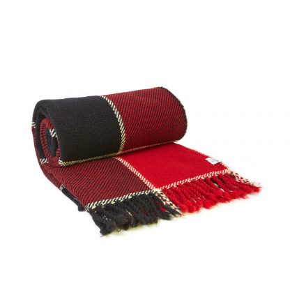 Vlněná deka červeno-černá 150 x 200 cm