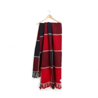 Vlněná deka červeno-černá 150 x 200 cm