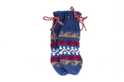 Vlněné ponožky modro-červeno-bílé č. 37-38