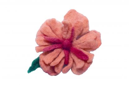 Brož kytka růžová - ruční výroba