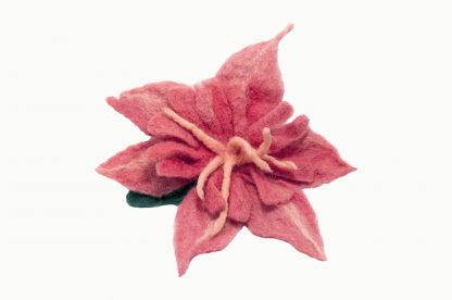 Brož lilie růžová - ruční výroba