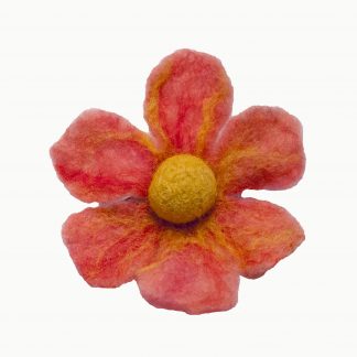 Sponka (brož) kytka růžovo-žlutá