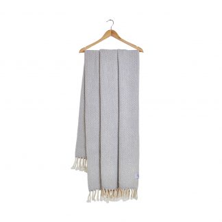 Merino deka vlnky bílo-šedá 150 x 200 cm