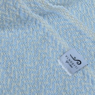 Merino deka vlnky bílo-modrá 150 x 190 cm