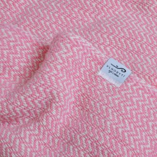 Merino deka vlnky bílo-růžová 150 x 190 cm