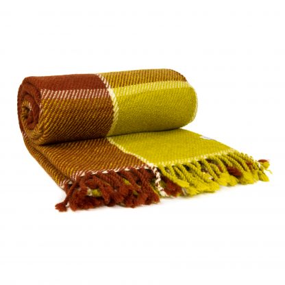 Vlněná deka oranžovo-žlutá 150 x 200 cm