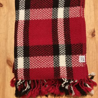 Vlněná deka vlnky červeno-bílo-černá 150 x 200 cm